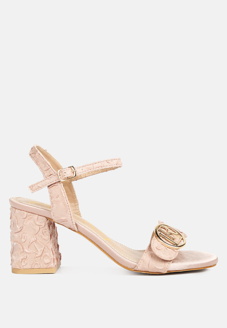 Chaplet Textured Block Heel Sandals-5