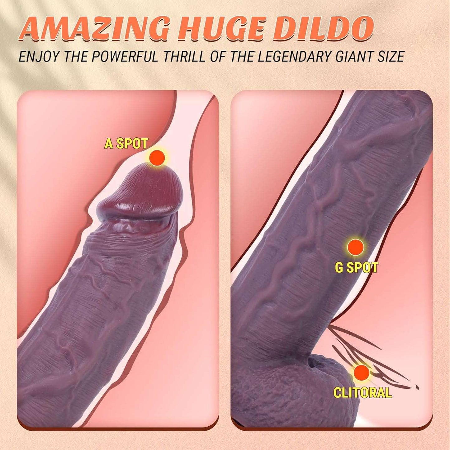 CoffeeBean 12" Huge Realistic Dildo-2