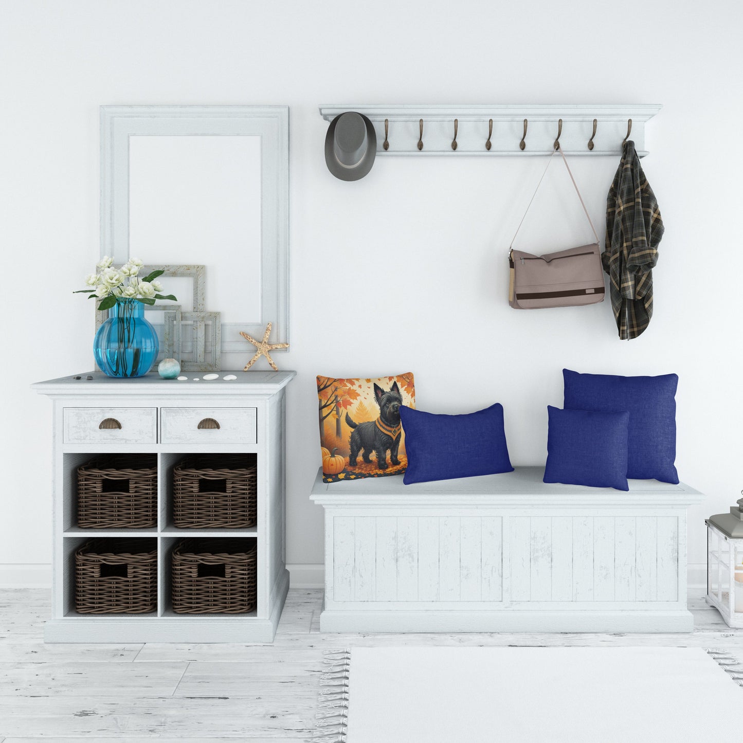 Black Cairn Terrier Fall Throw Pillow-4