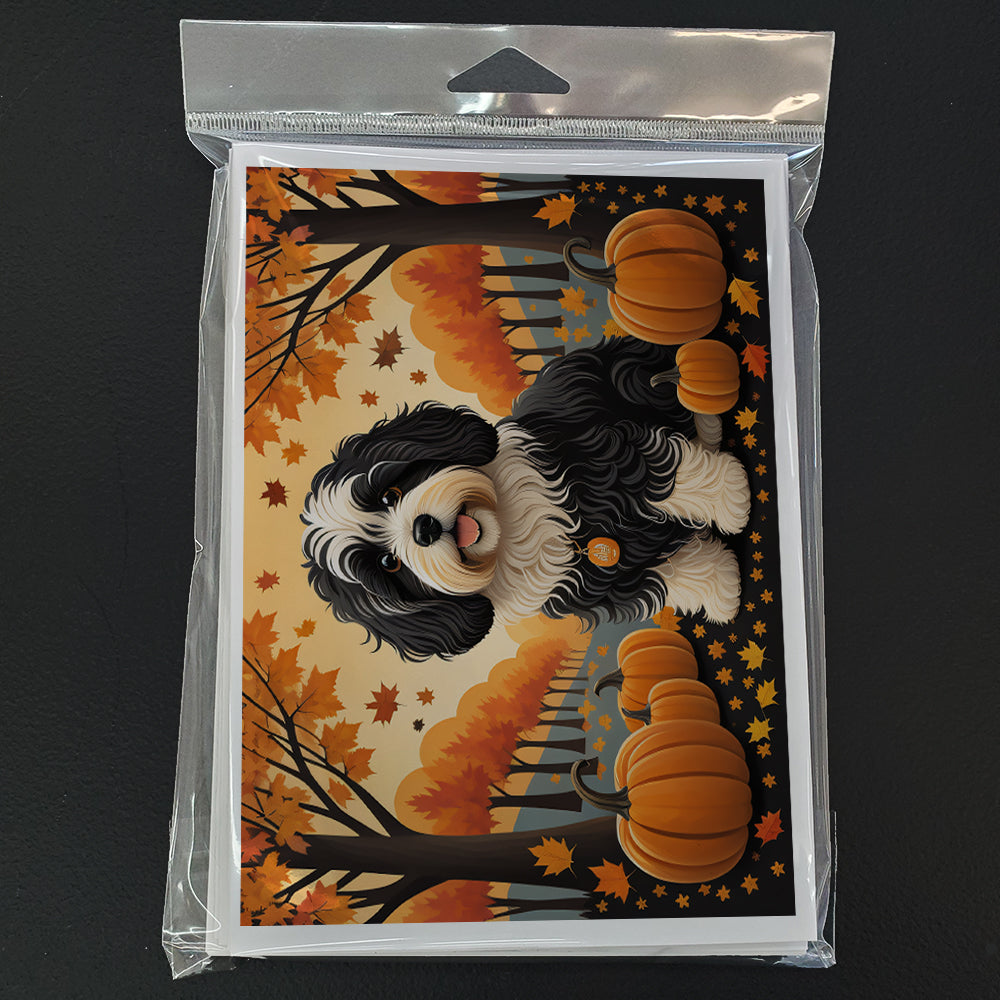 Havanese Fall Greeting Cards Pack of 8-2