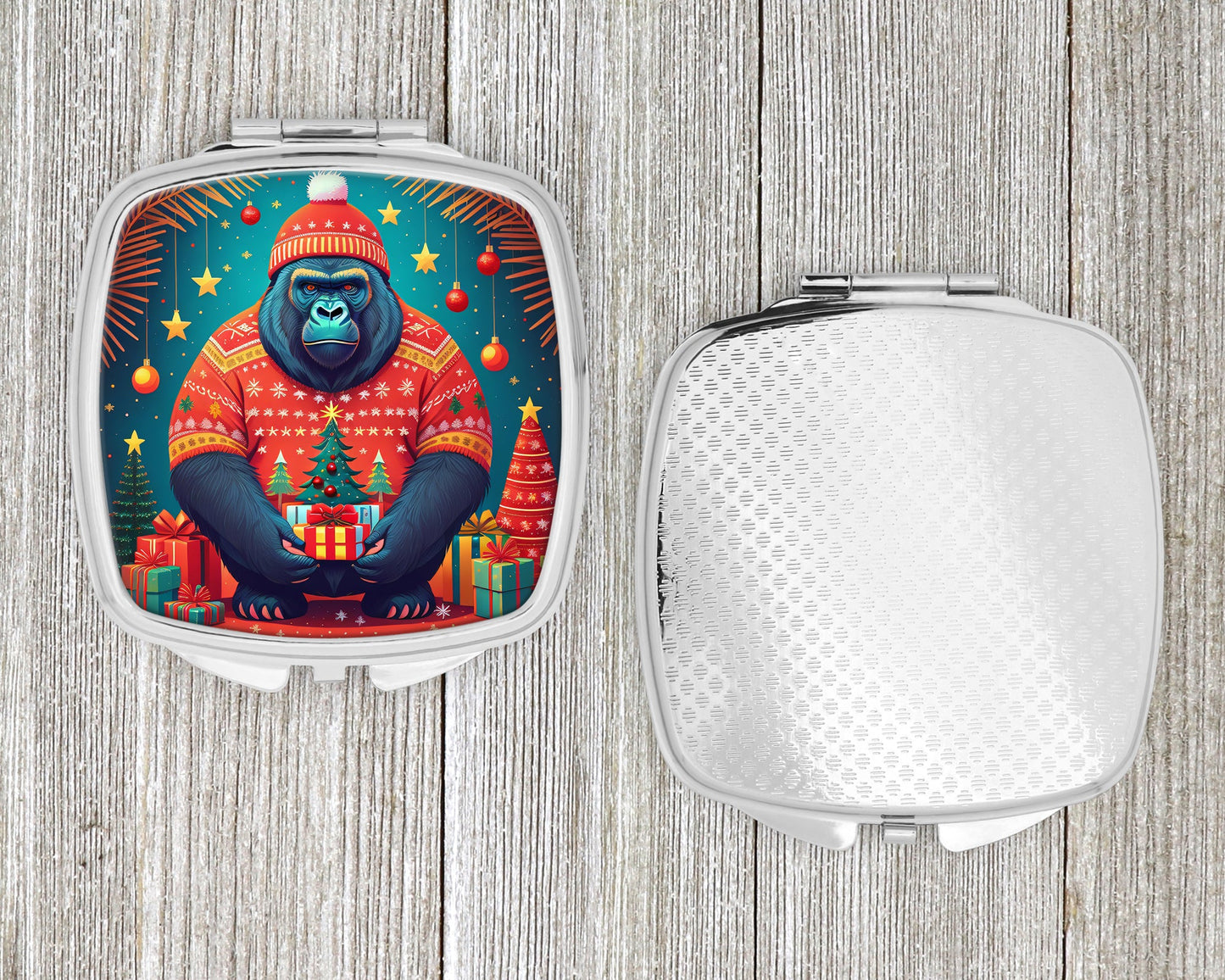 Gorilla Christmas Compact Mirror-3
