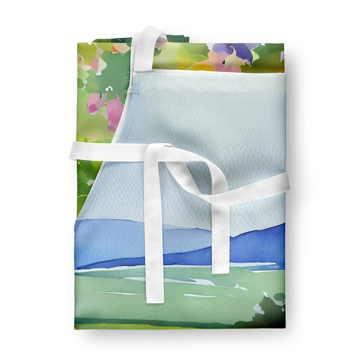 Massachusetts Mayflowers in Watercolor Apron-2