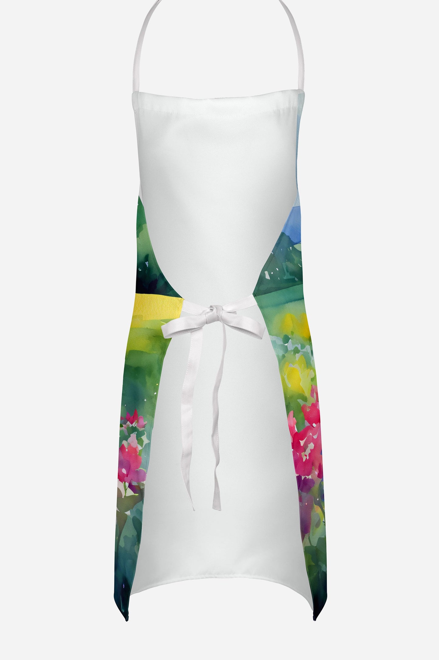 Massachusetts Mayflowers in Watercolor Apron-3