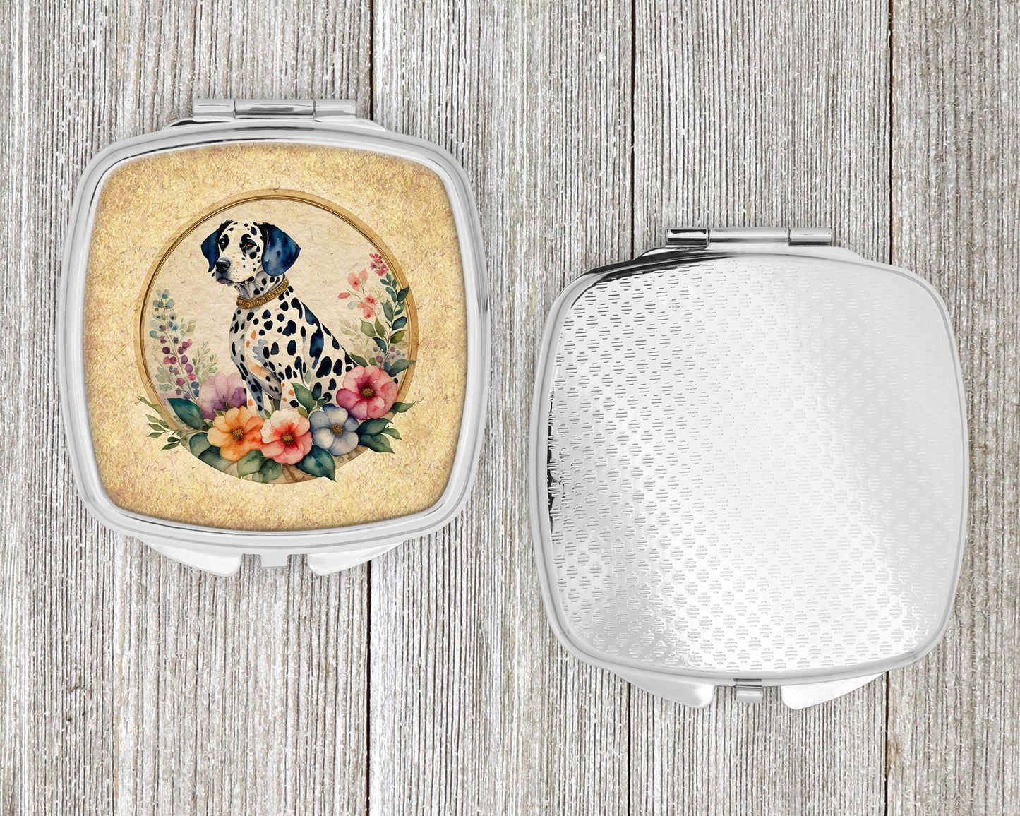 Dalmatian and Flowers Compact Mirror-3