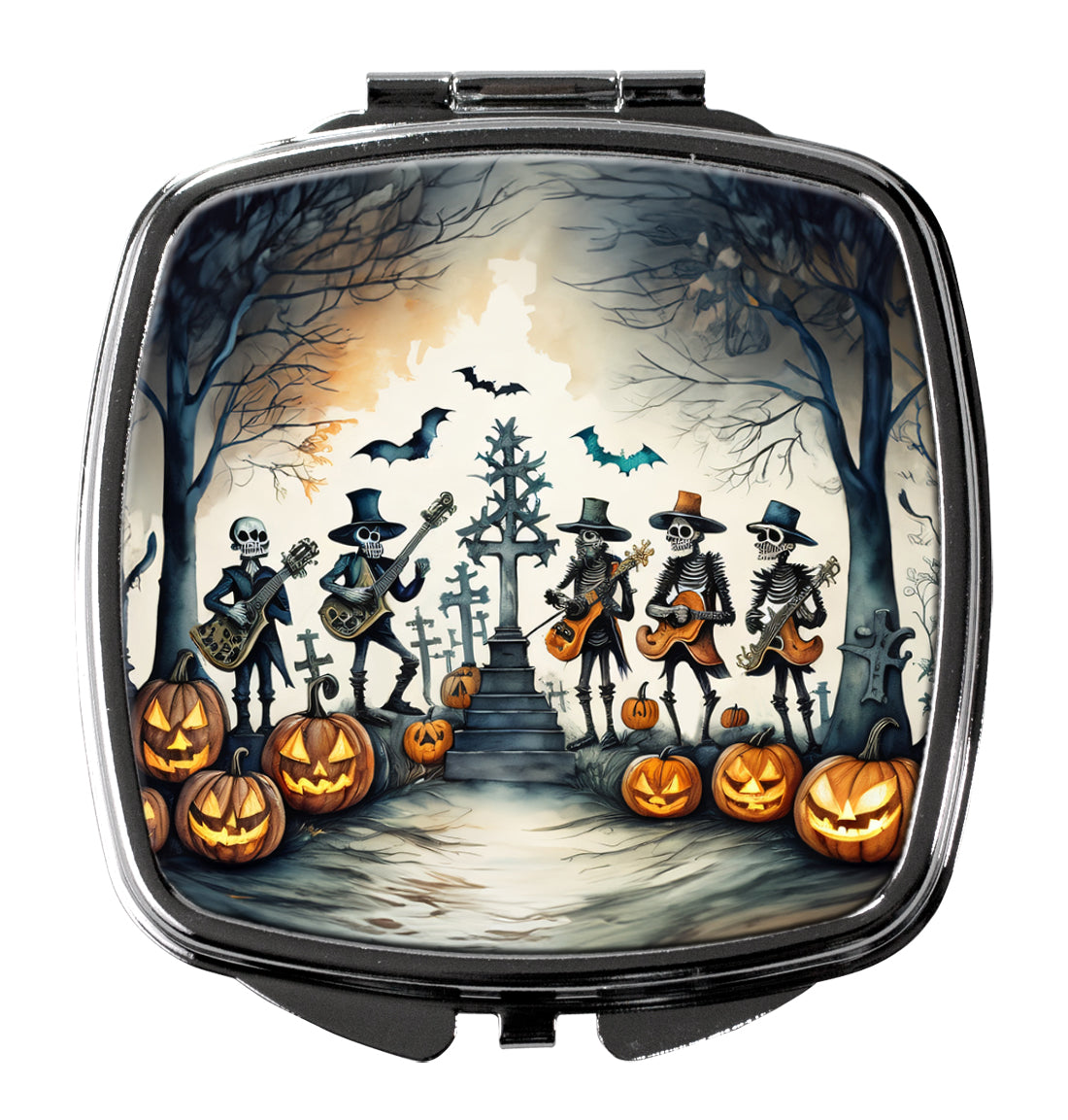 Mariachi Skeleton Band Spooky Halloween Compact Mirror-0