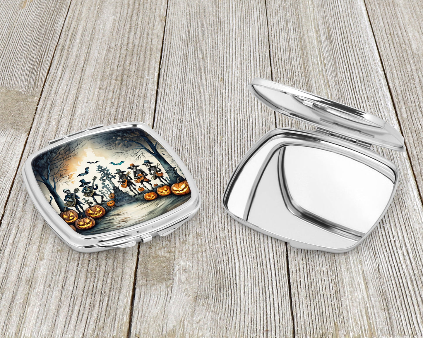 Mariachi Skeleton Band Spooky Halloween Compact Mirror-2
