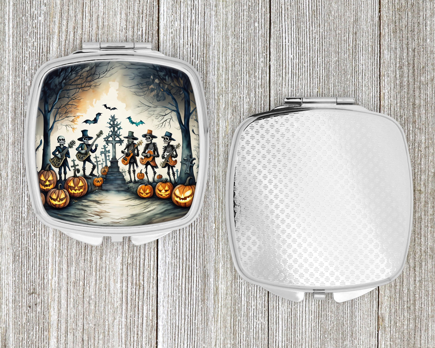 Mariachi Skeleton Band Spooky Halloween Compact Mirror-3