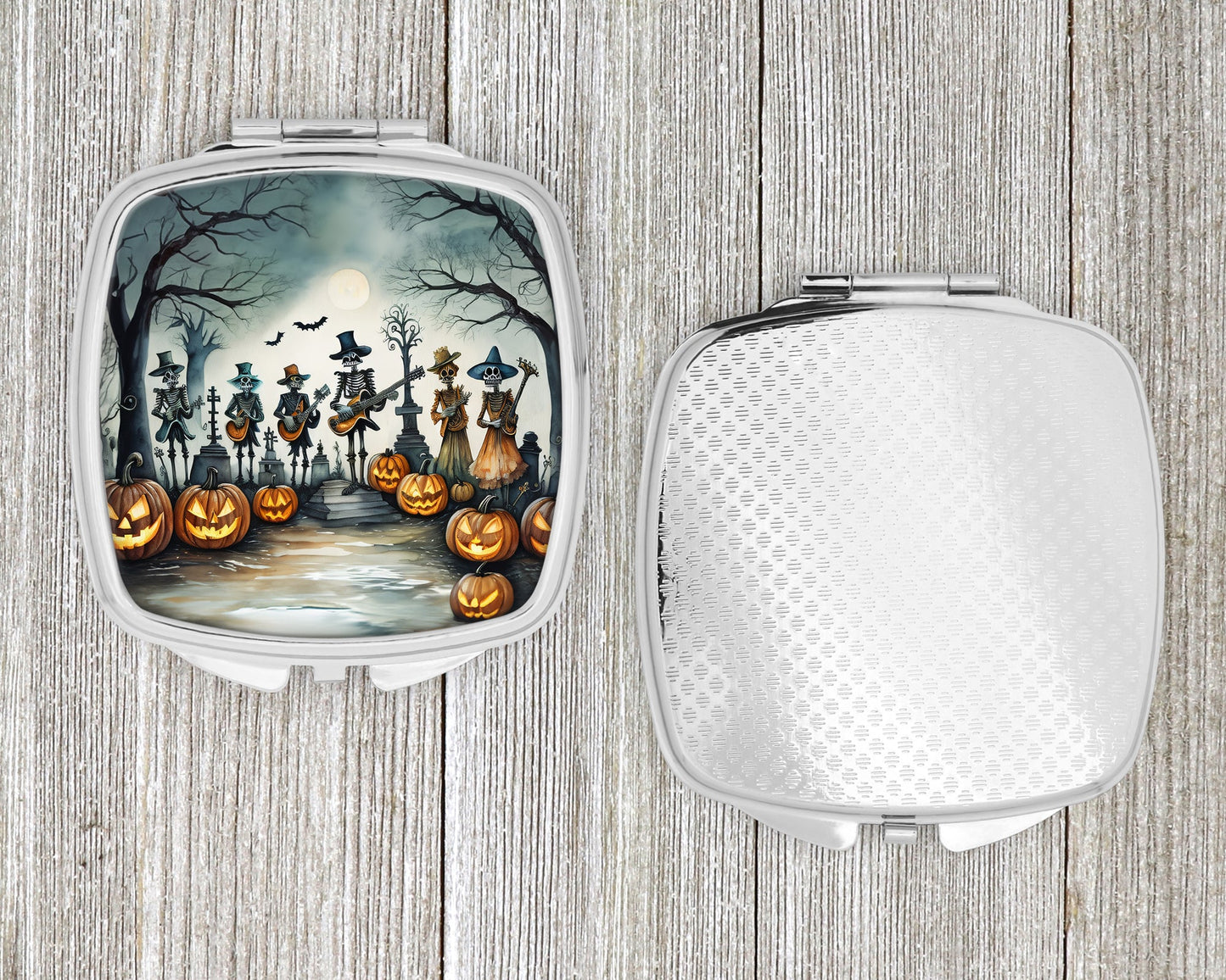 Mariachi Skeleton Band Spooky Halloween Compact Mirror-3
