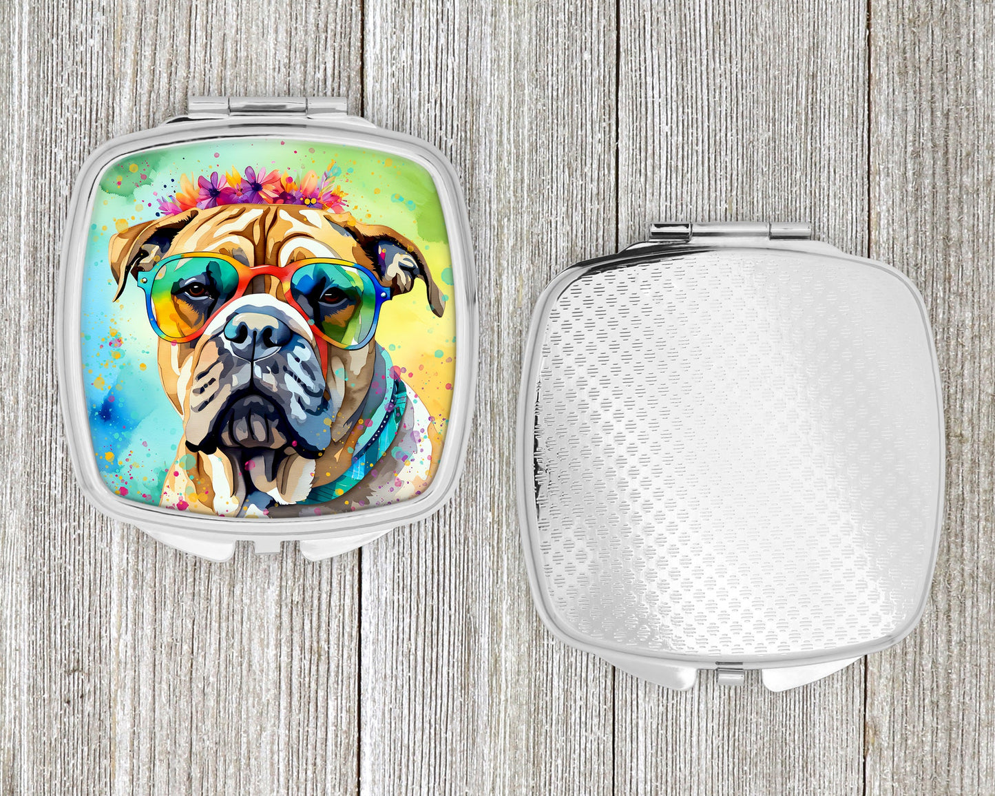 Bullmastiff Hippie Dawg Compact Mirror-3