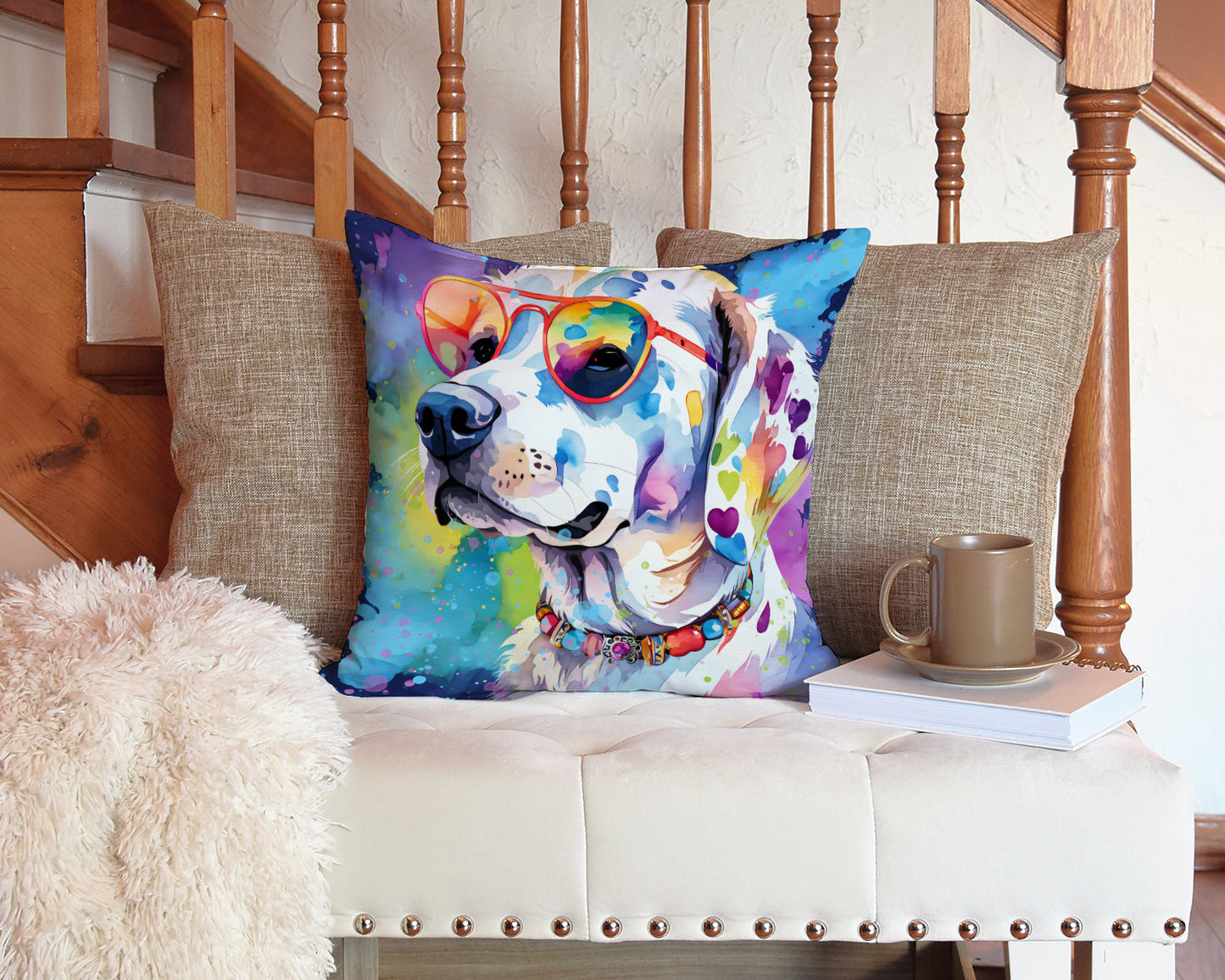 Hippie Dawg Throw Pillow-4