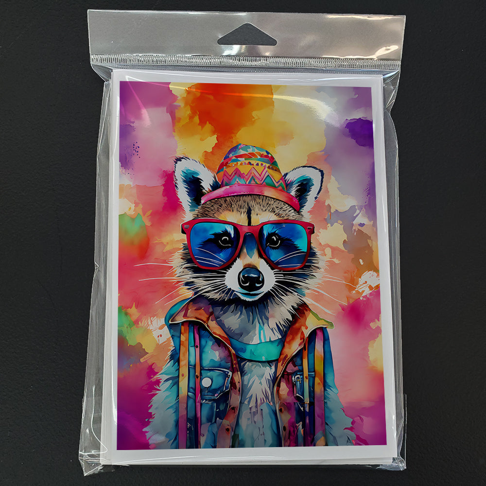 Hippie Animal Raccoon Greeting Cards Pack of 8-2