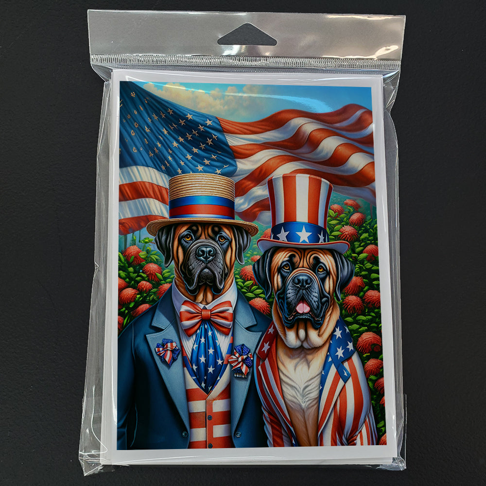 All American Mastiff Greeting Cards Pack of 8-2