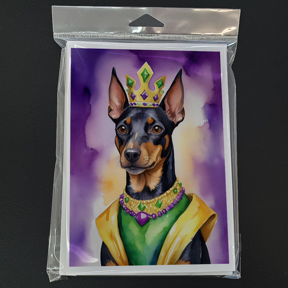 Manchester Terrier King of Mardi Gras Greeting Cards Pack of 8-2