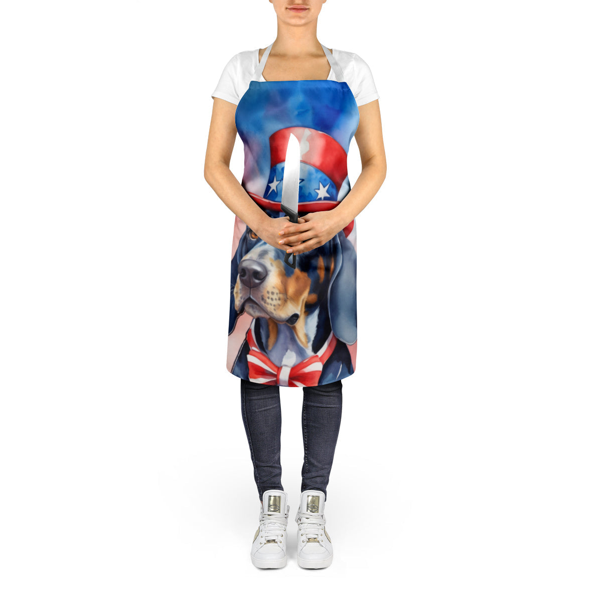 Bluetick Coonhound Patriotic American Apron-4