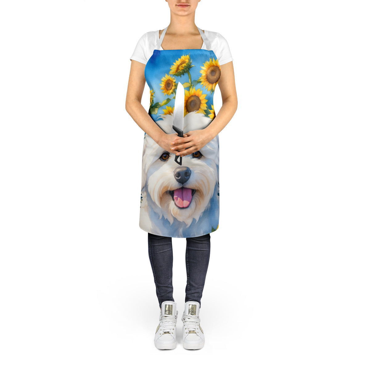 Coton de Tulear in Sunflowers Apron-4