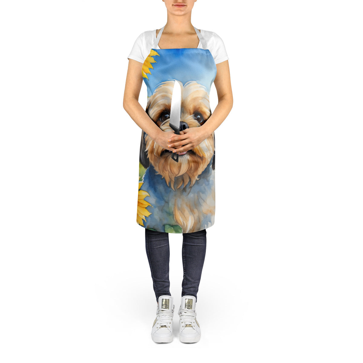 Lhasa Apso in Sunflowers Apron-4