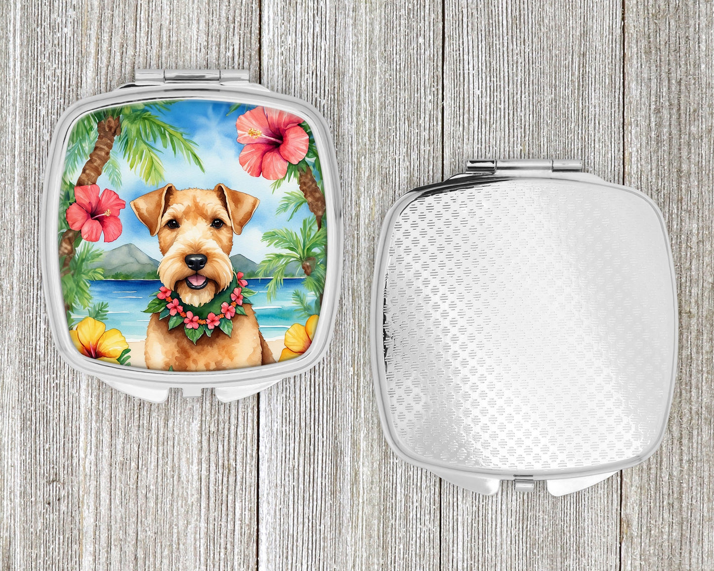 Lakeland Terrier Luau Compact Mirror-3