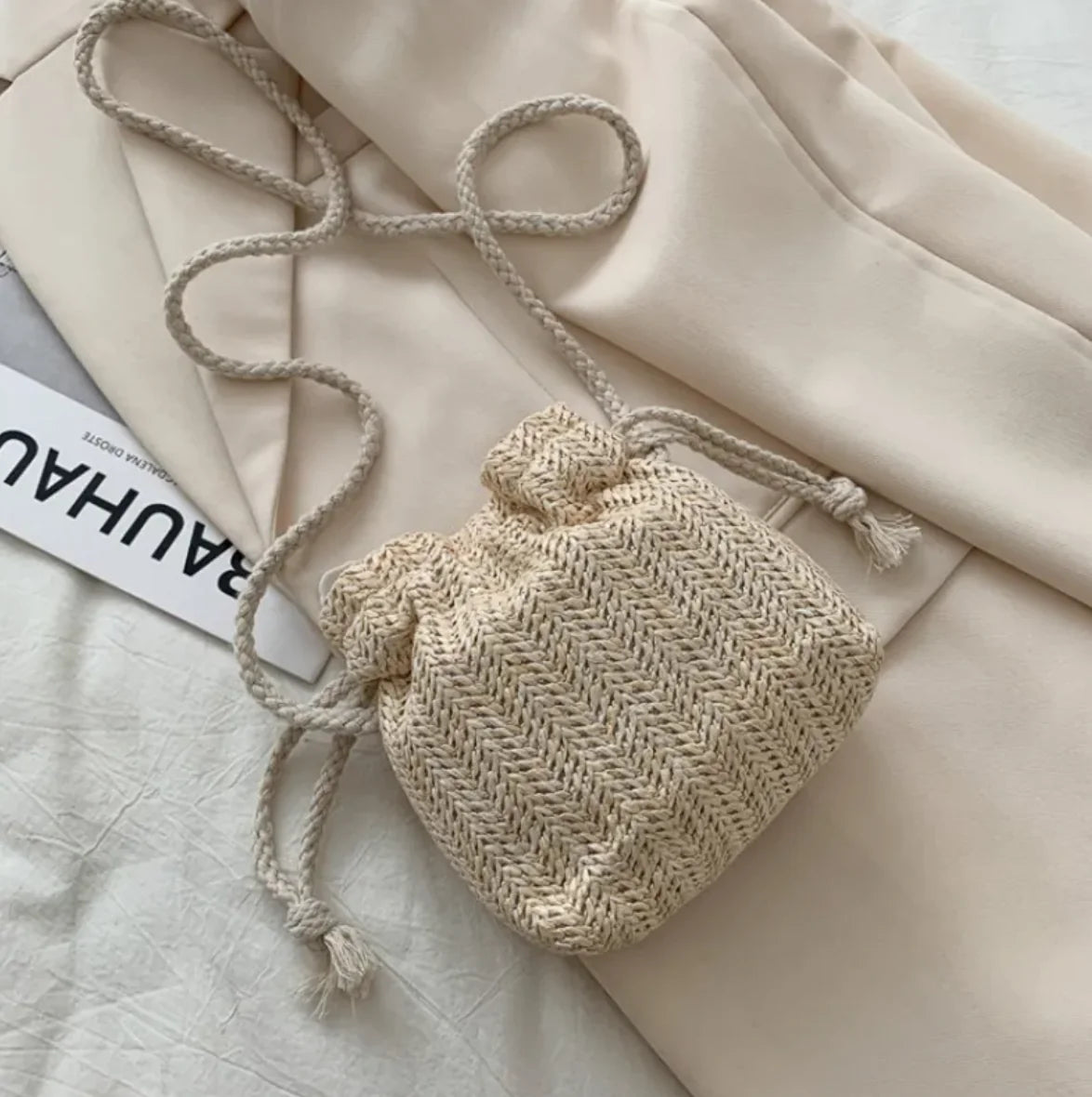 Straw Minimalist Crossbody Bag