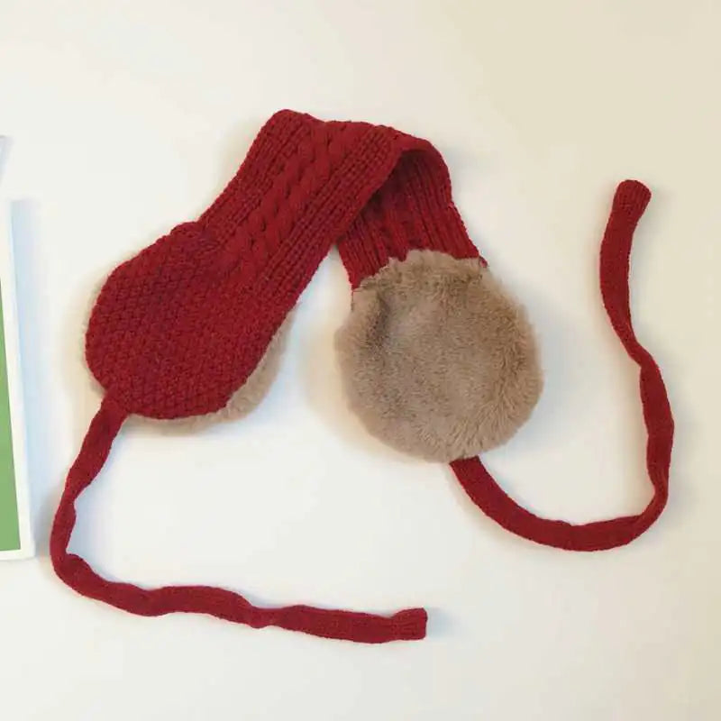 Korean Plush Lace-Up Cute Girl Earmuffs