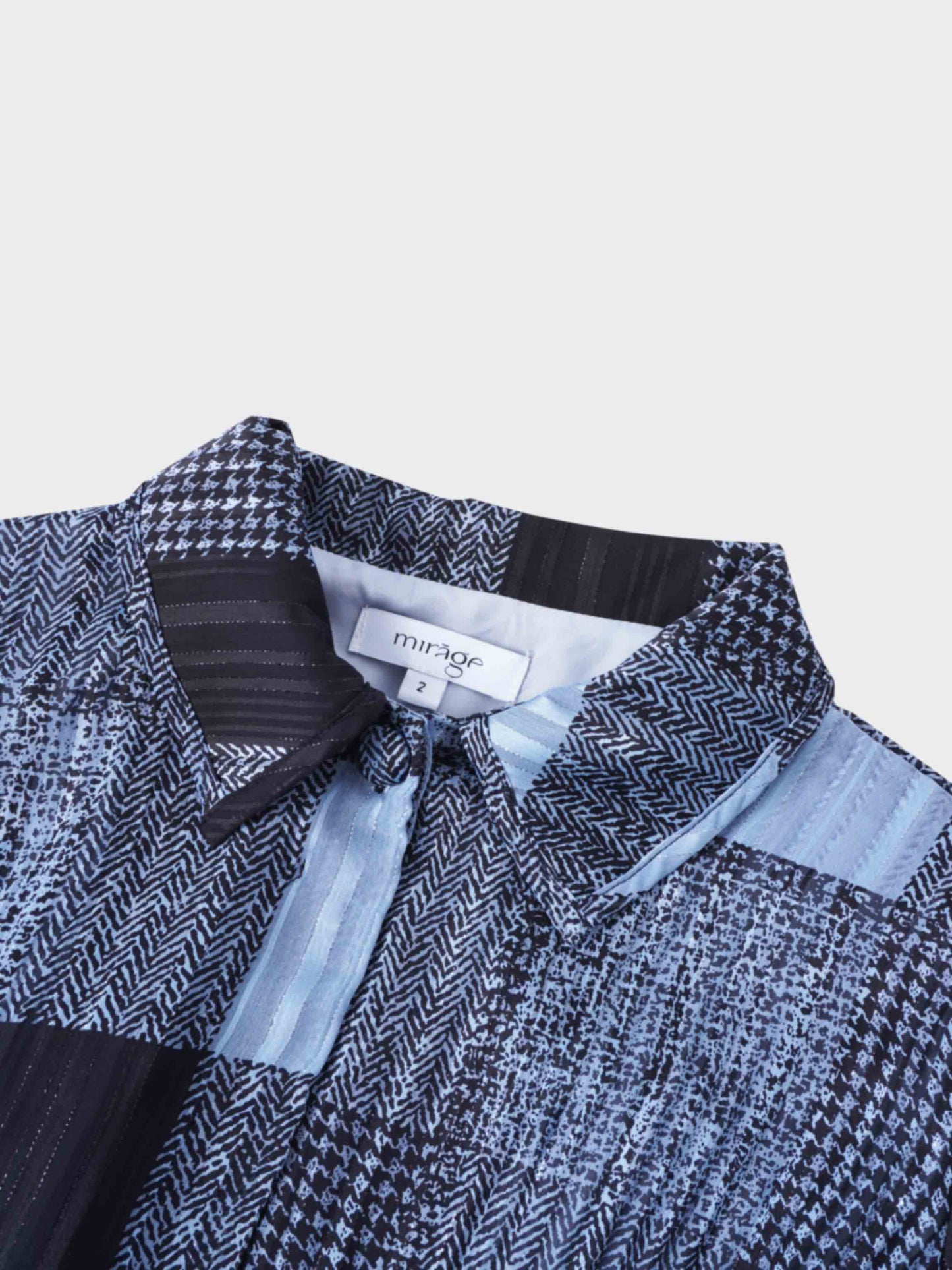 Belted Pleat Dress-Blue Plaid-2