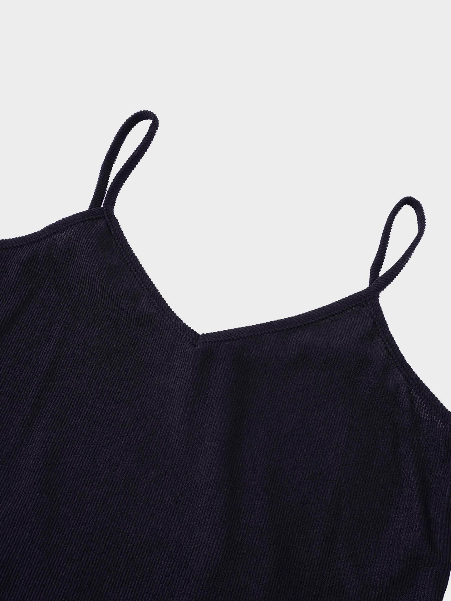 Corduroy Slip Dress-Black-3