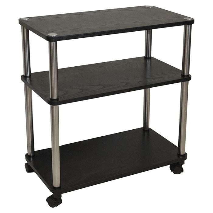 3-Shelf Mobile Home Office Caddy Printer Stand Cart in Black-2