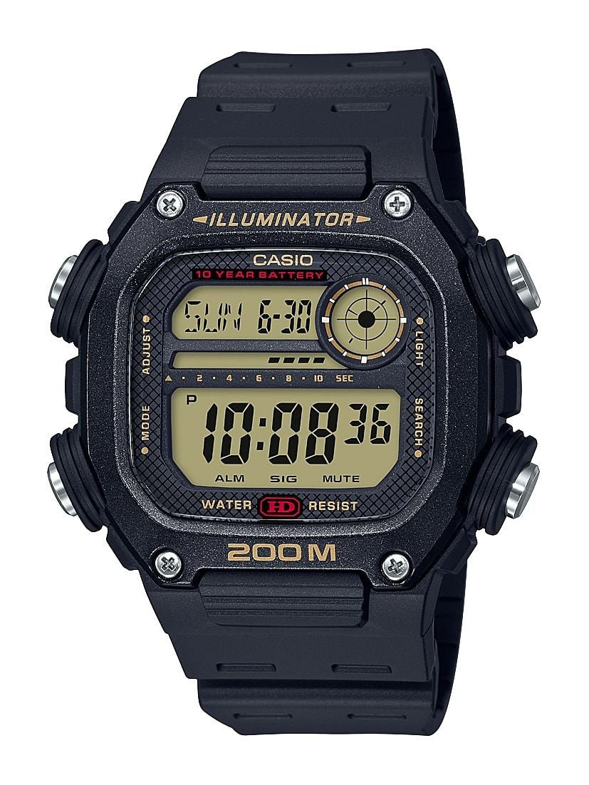 Casio Men's Multi Alarm Chrono Digital Black Watch-0