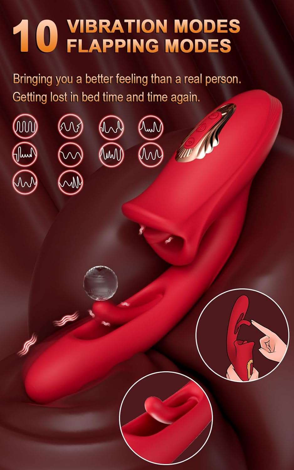 Dual-Stimulation Clitoral and G-Spot Vibrator Dildo-3