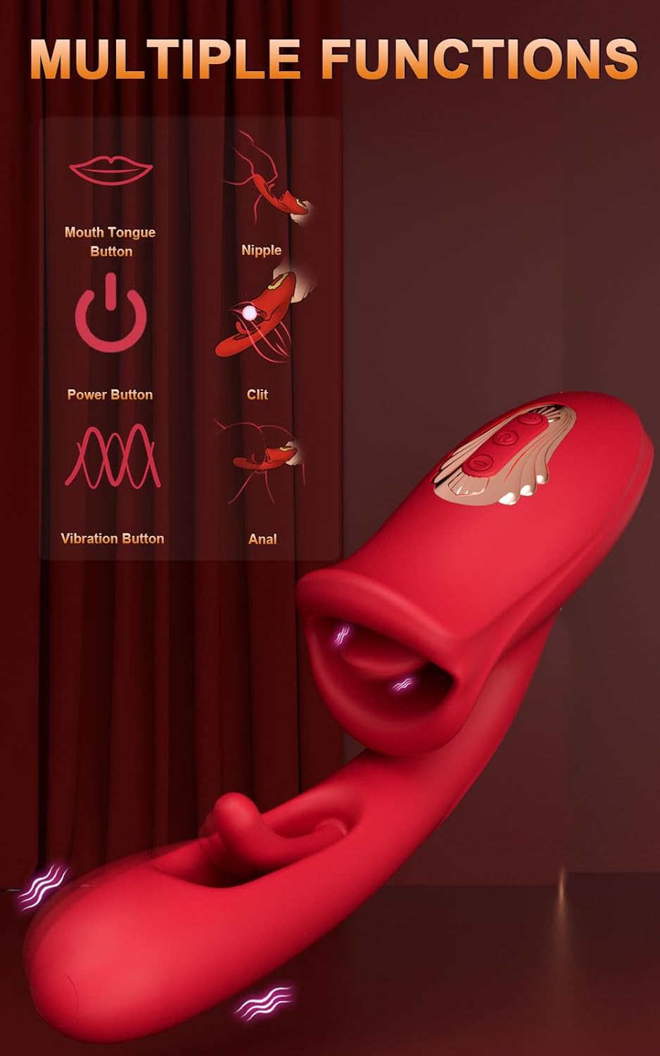 Dual-Stimulation Clitoral and G-Spot Vibrator Dildo-4