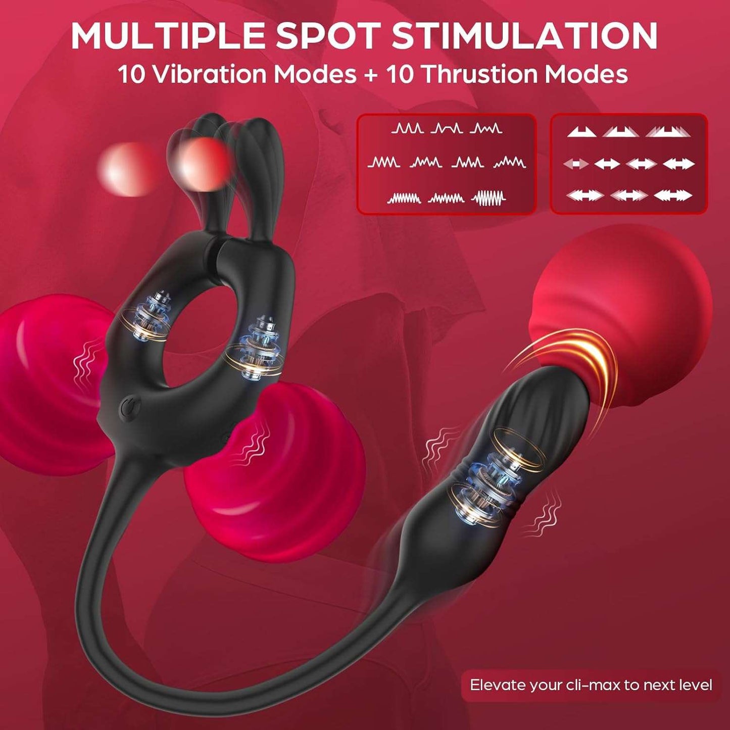 SereneWhirl Thrusting Prostate & Penis Ring Massager-3