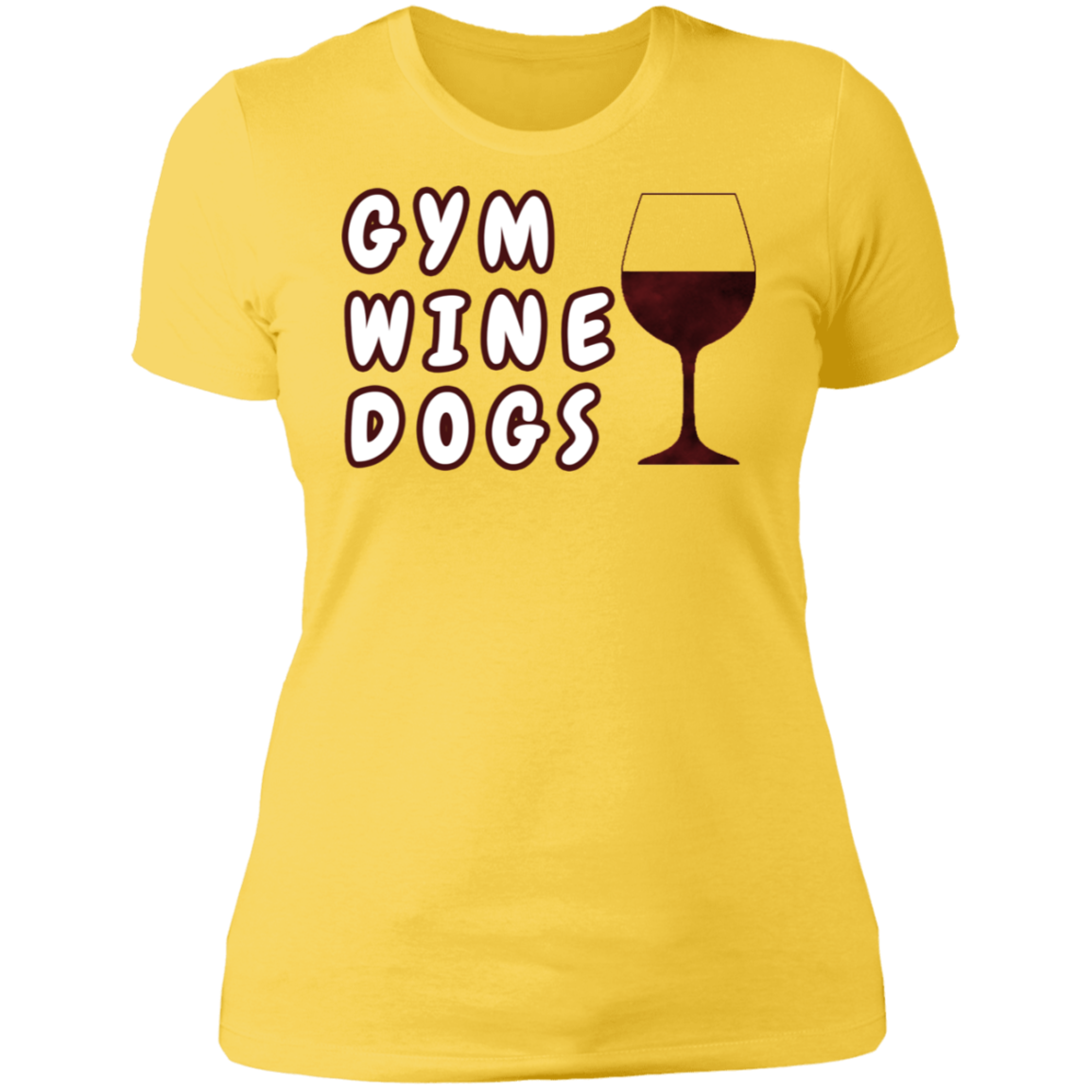 Ladies' Boyfriend T-Shirt Gym, Wine, Dogs-13