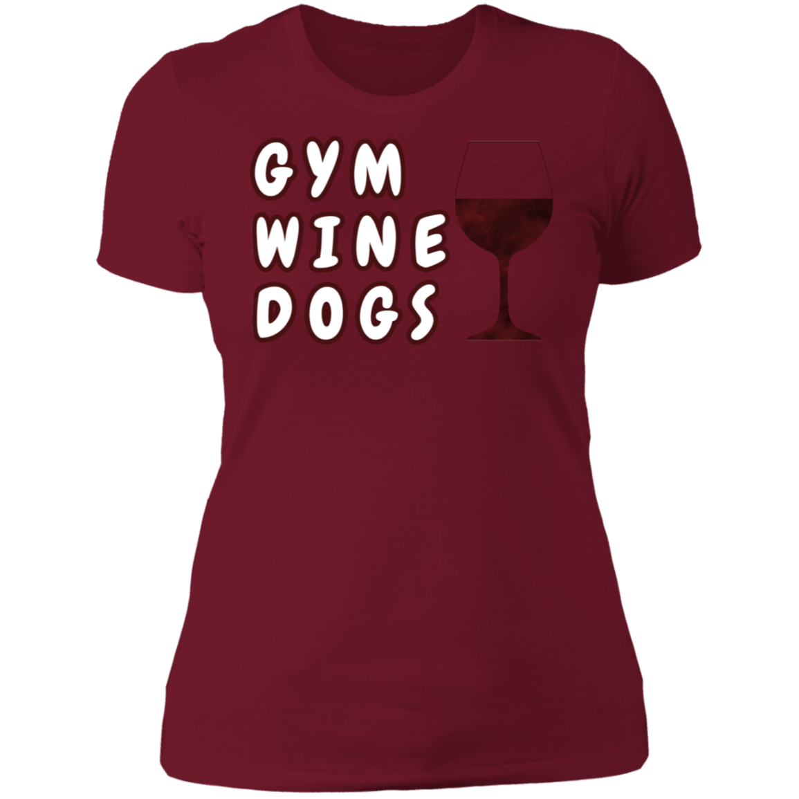 Ladies' Boyfriend T-Shirt Gym, Wine, Dogs-8