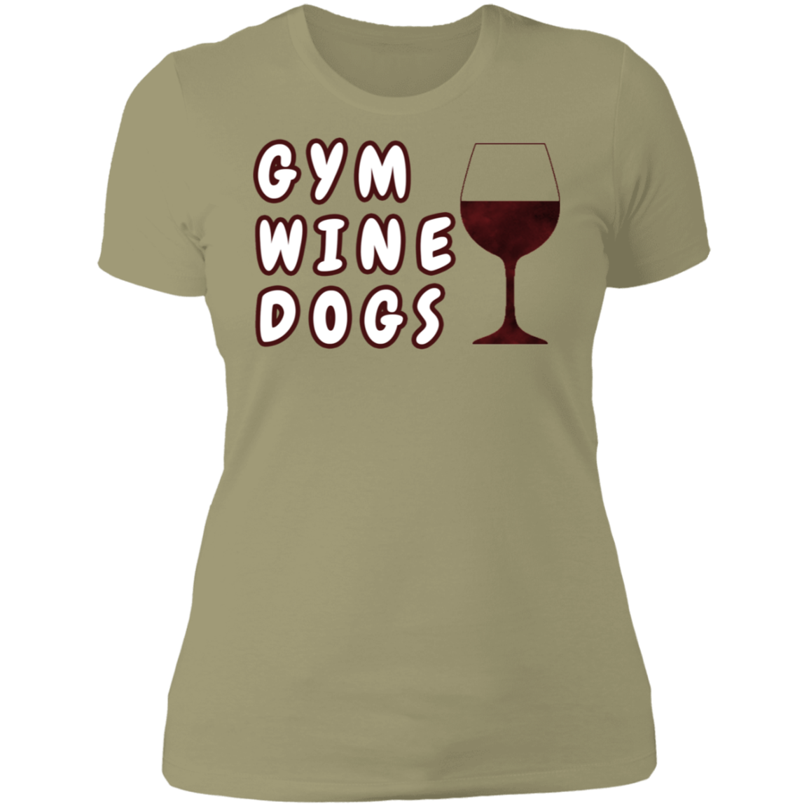 Ladies' Boyfriend T-Shirt Gym, Wine, Dogs-4