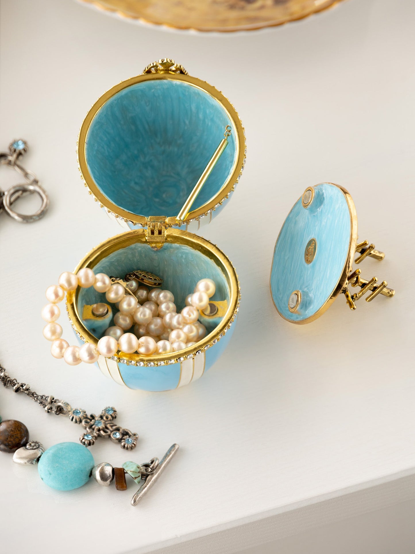 Light Blue Egg with a Sailing ship-2