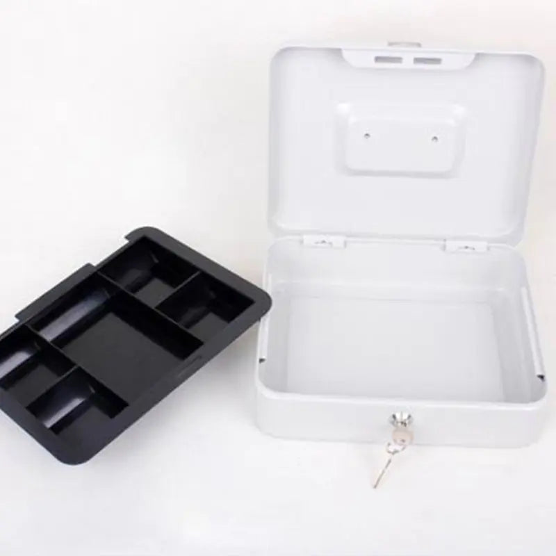 Jelis Double-Layer Metal Cash Box with Lock