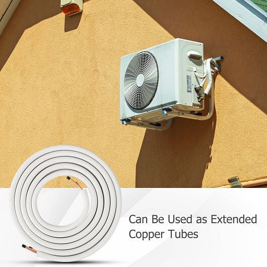 25 Feet Mini Split Line Set with 1/4 Inch and 1/2 Inch O.D. Copper Pipes Tubing-0