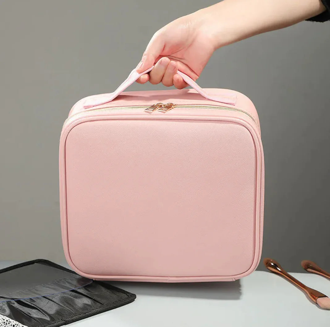 Deluxe PU Leather Cosmetic Travel Case