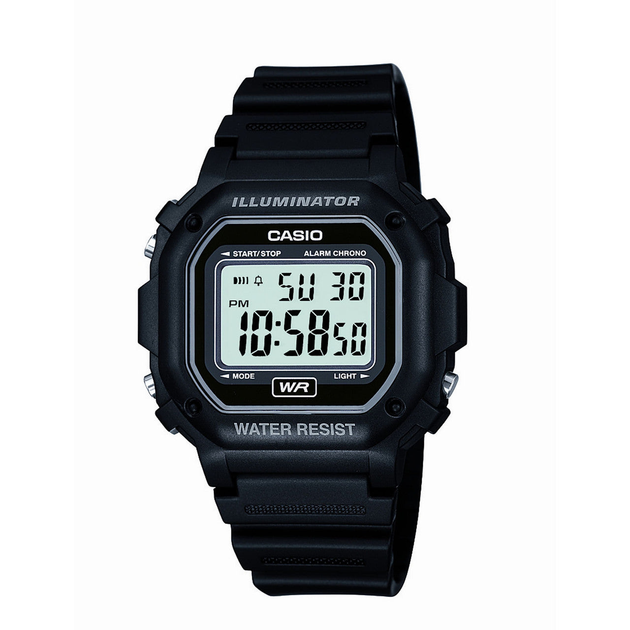 Casio Men's F108WH Illuminator Collection Black Resin Strap Digital Watch-0