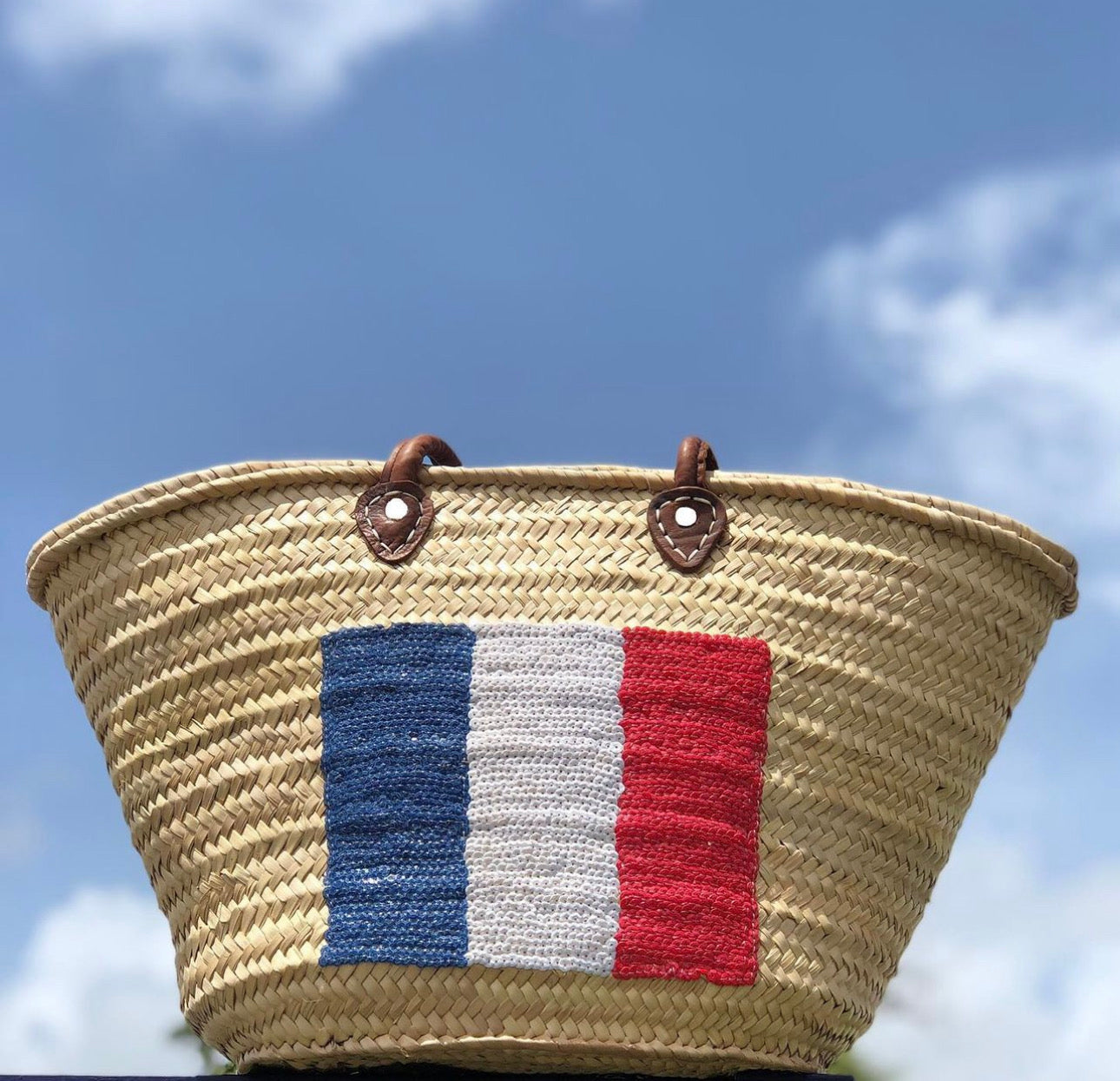 French Flag Custom Large Blue White and Red Basket-2
