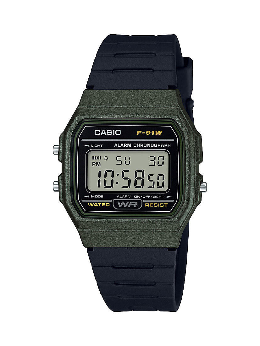 Casio Men's 'Classic' Quartz Plastic and Resin Casual Watch, Color Black (Model: F-91WM-3ACF)-0