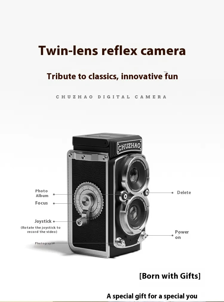 Dual-Reverse Retro Mini Digital Camera