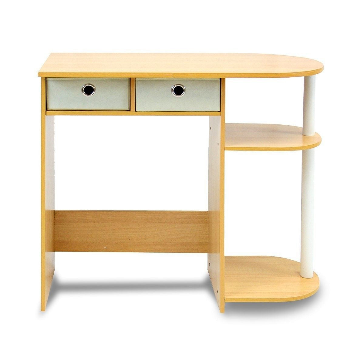 Home Office Laptop Computer Desk Table in Beech Ivory-2