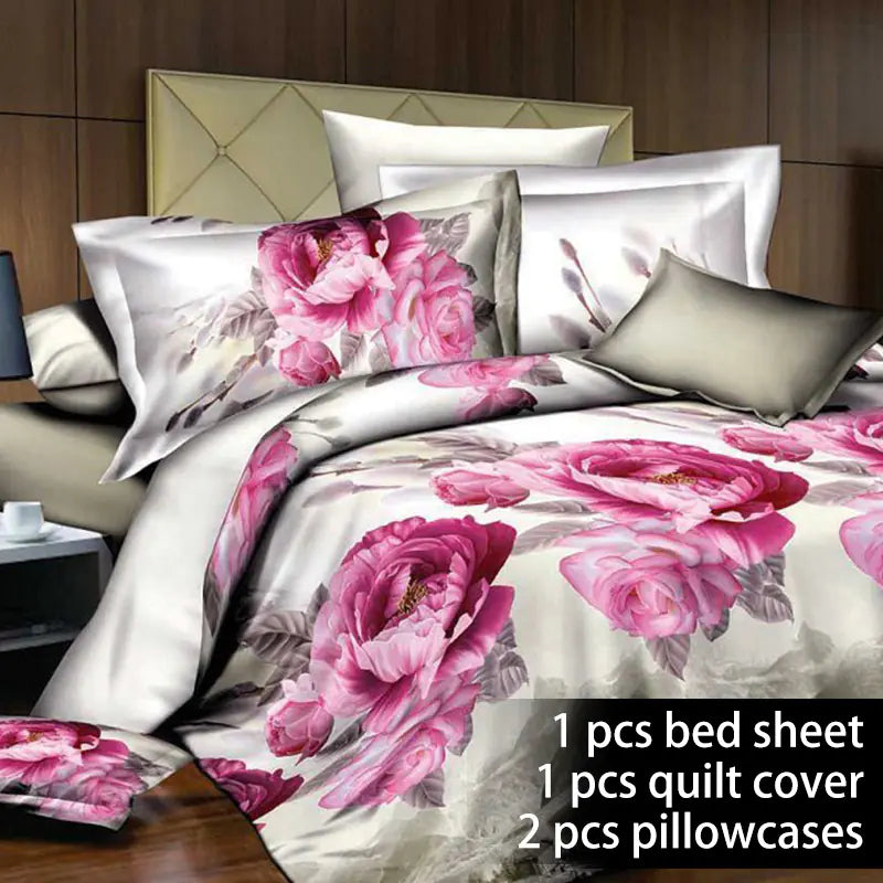 2017 New 3D Bedding Set for Weddings (4 Pieces)