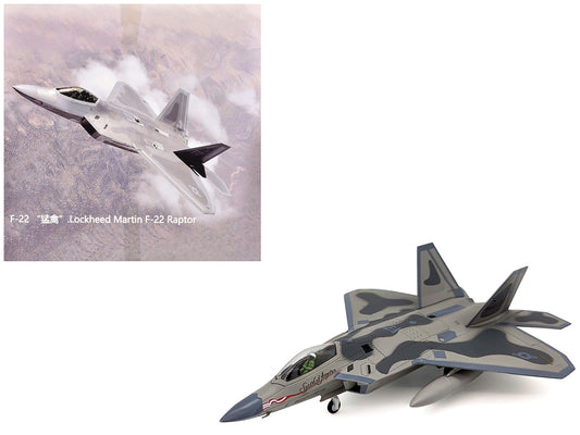 Lockheed Martin F-22A Raptor Aircraft "Spirit of America 412th Test Wing Edwards Air Force Base" (1997) United States Air Force 1/100 Diecast Model Airplane-0