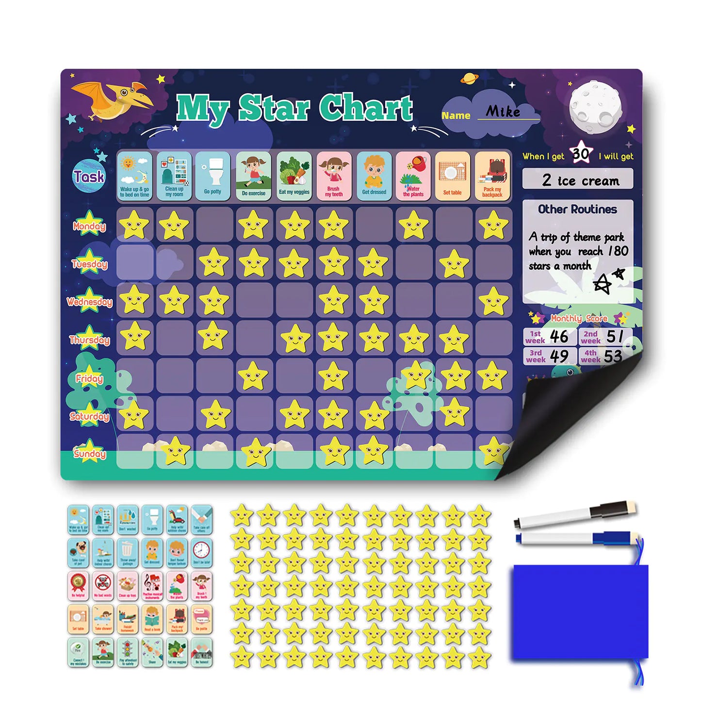 Magnetic Reward Chart for Kids' Habits and Behavior