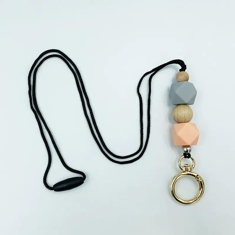 Amazon Badge Holder Keychain with Silicone Beads Lanyard