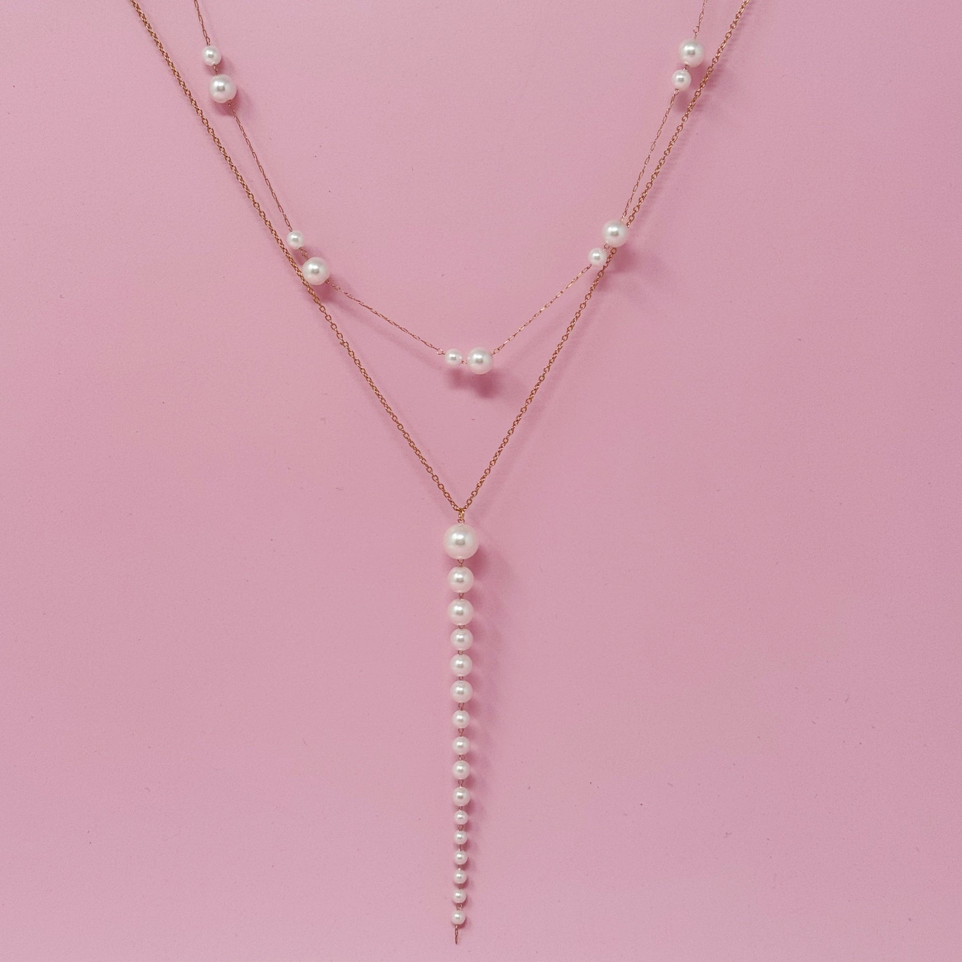 Lovely Lady Dainty Pearl Necklace-2