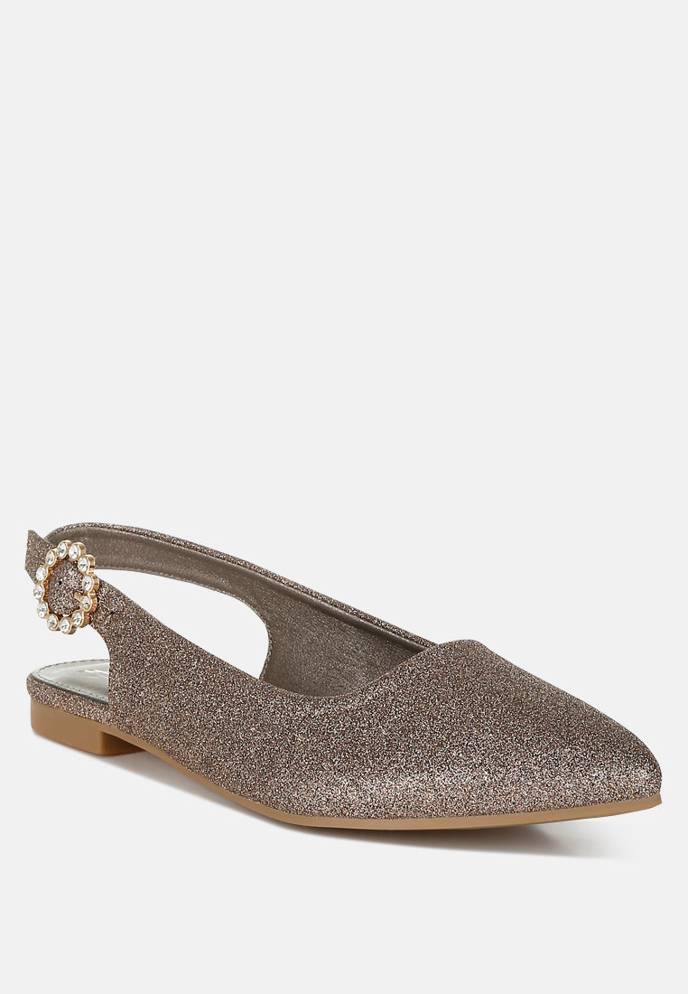 Giora Glitter Slingback Flat Sandals-4