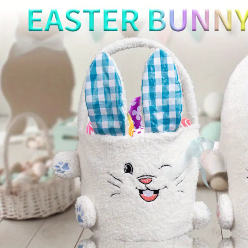 Easter Bunny Candy Bag Plush Storage Basket Decor