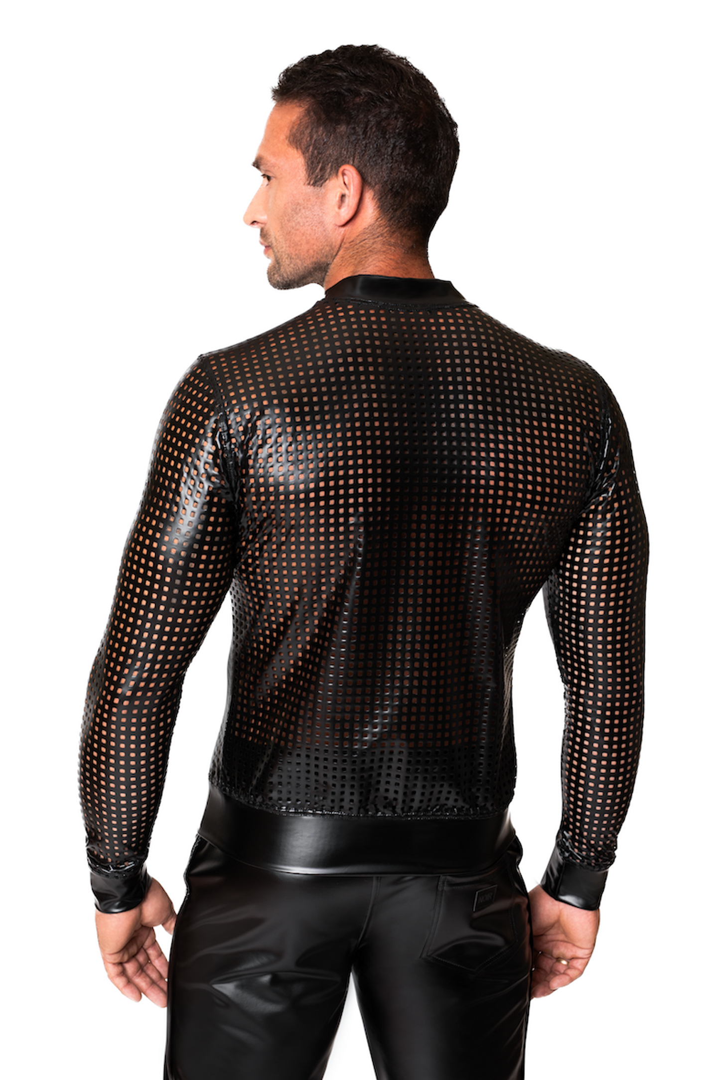 schwarze Powerwetlook Jacke H076 - 3XL-3